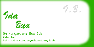 ida bux business card